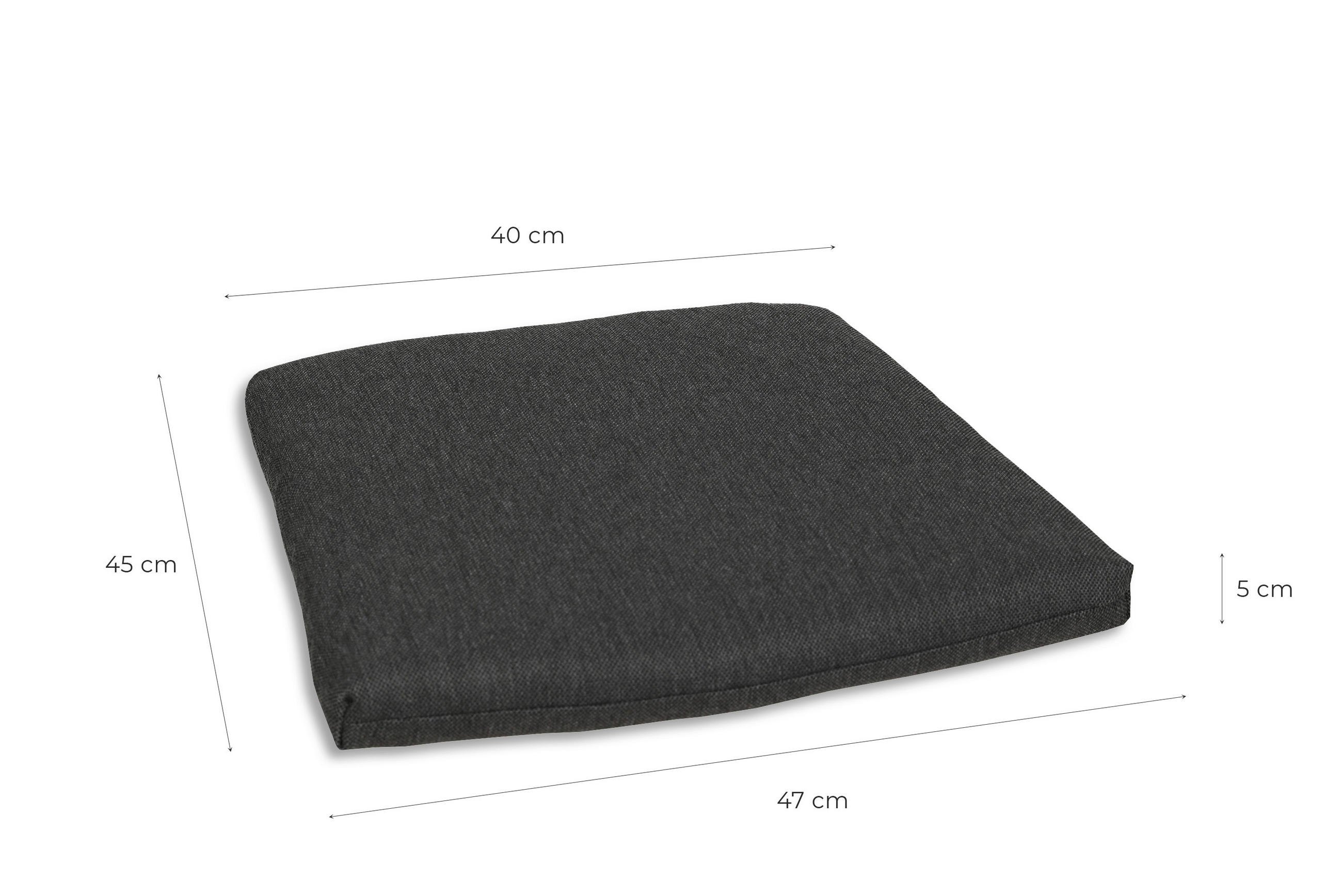 GARTENSITZKISSENSET Uni  - Anthrazit, Basics, Textil (40-47/5/45cm)