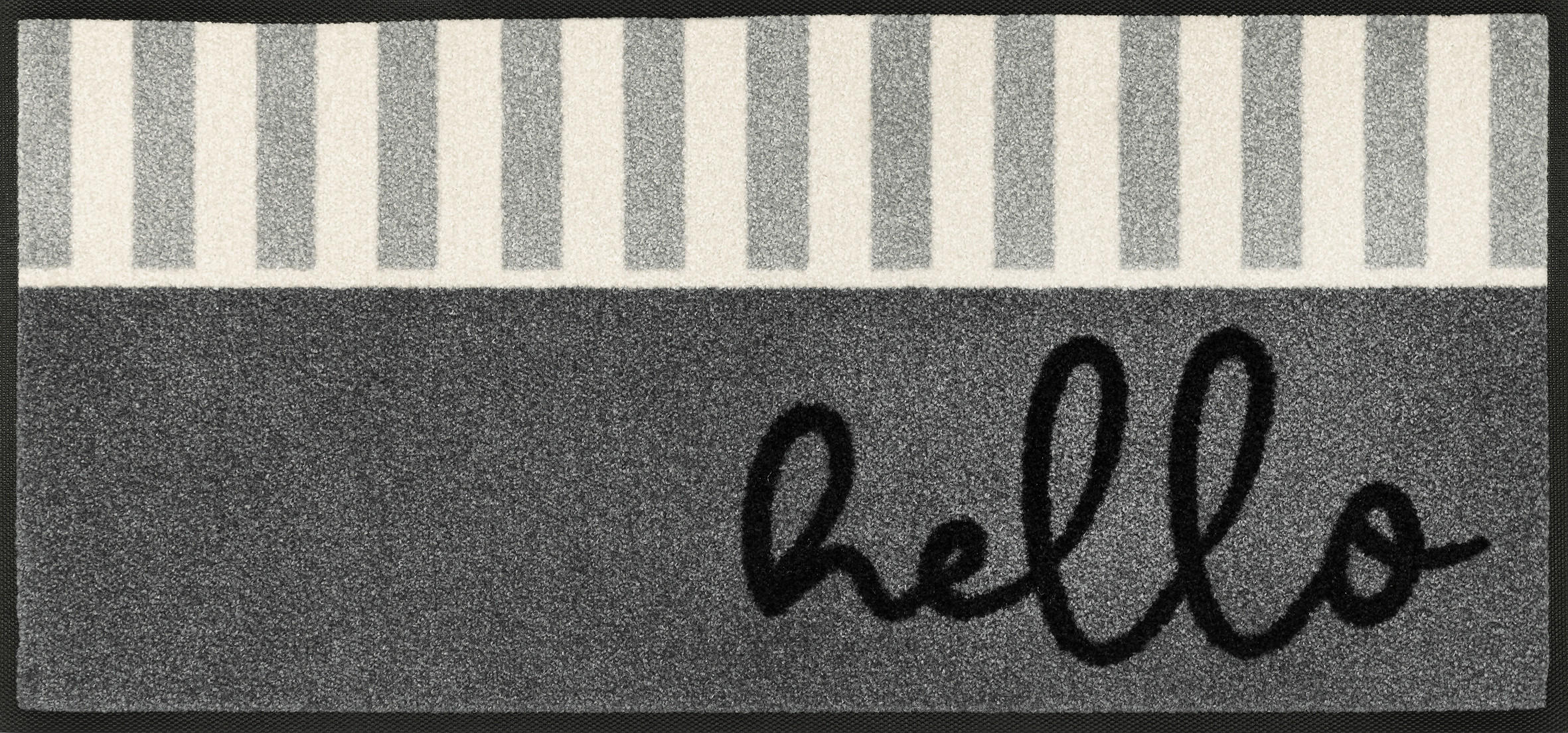 LÄUFER 35/75 cm Hello Stripes  - Grau, Design, Kunststoff/Textil (35/75cm) - wash+dry
