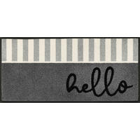 LÄUFER 35/75 cm Hello Stripes Grau  - Grau, Design, Kunststoff/Textil (35/75cm) - wash+dry