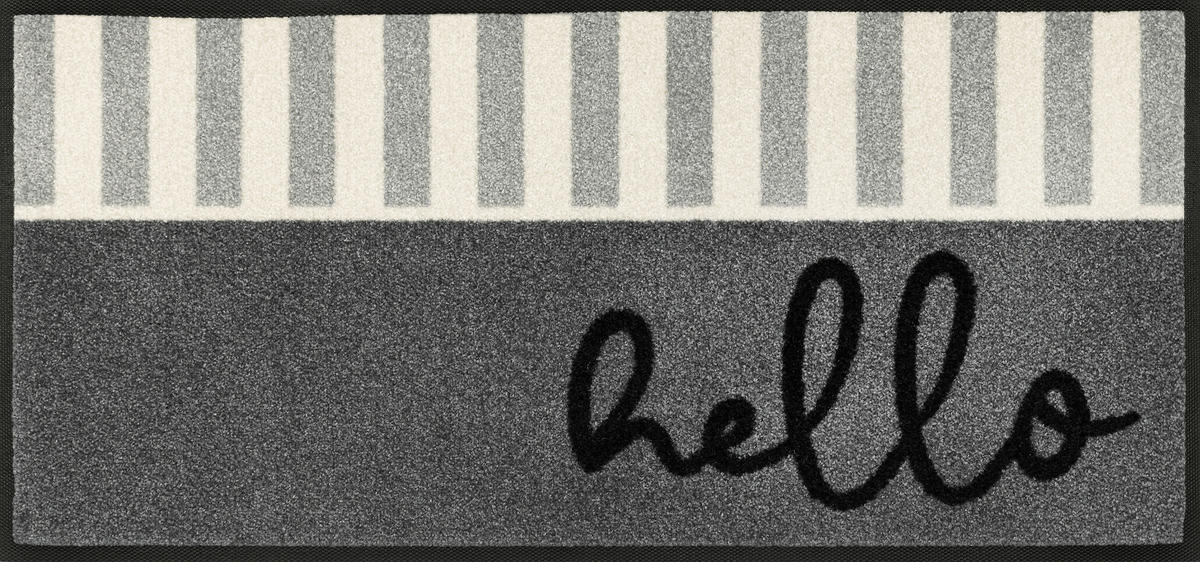 LÄUFER 35/75 cm Hello Stripes Grau  - Grau, Design, Kunststoff/Textil (35/75cm) - wash+dry