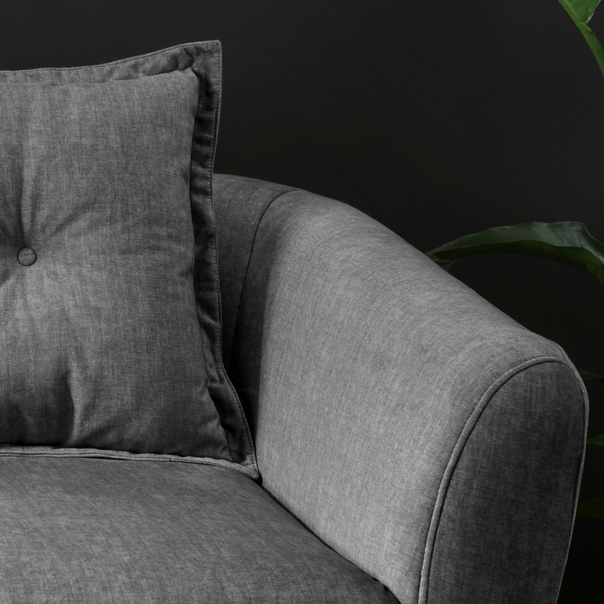 2,5-SITZER Velours Grau  - Buchefarben/Grau, MODERN, Holz/Textil (196/94/103cm) - Livetastic