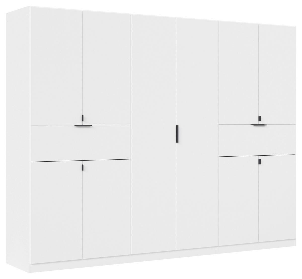 DREHTÜRENSCHRANK in Weiss  - Weiss/Grau, Modern, Holzwerkstoff/Metall (271/210/54cm) - Rauch Möbel