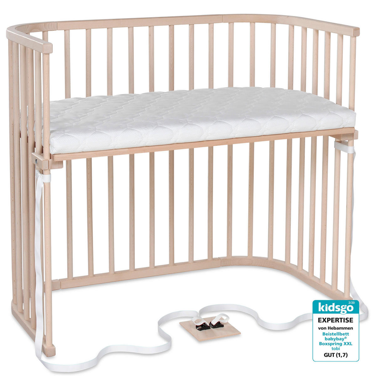 BEISTELLBETT 110/62/96,50 cm  - Naturfarben, Basics, Holz (110/62/96,50cm) - Babybay