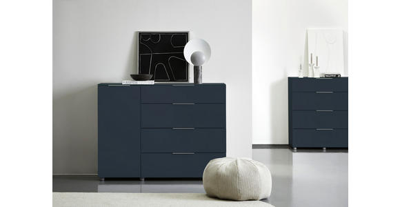 SIDEBOARD in 135/101/40,5 cm - Anthrazit/Alufarben, Design, Glas/Holzwerkstoff (135/101/40,5cm) - Voleo