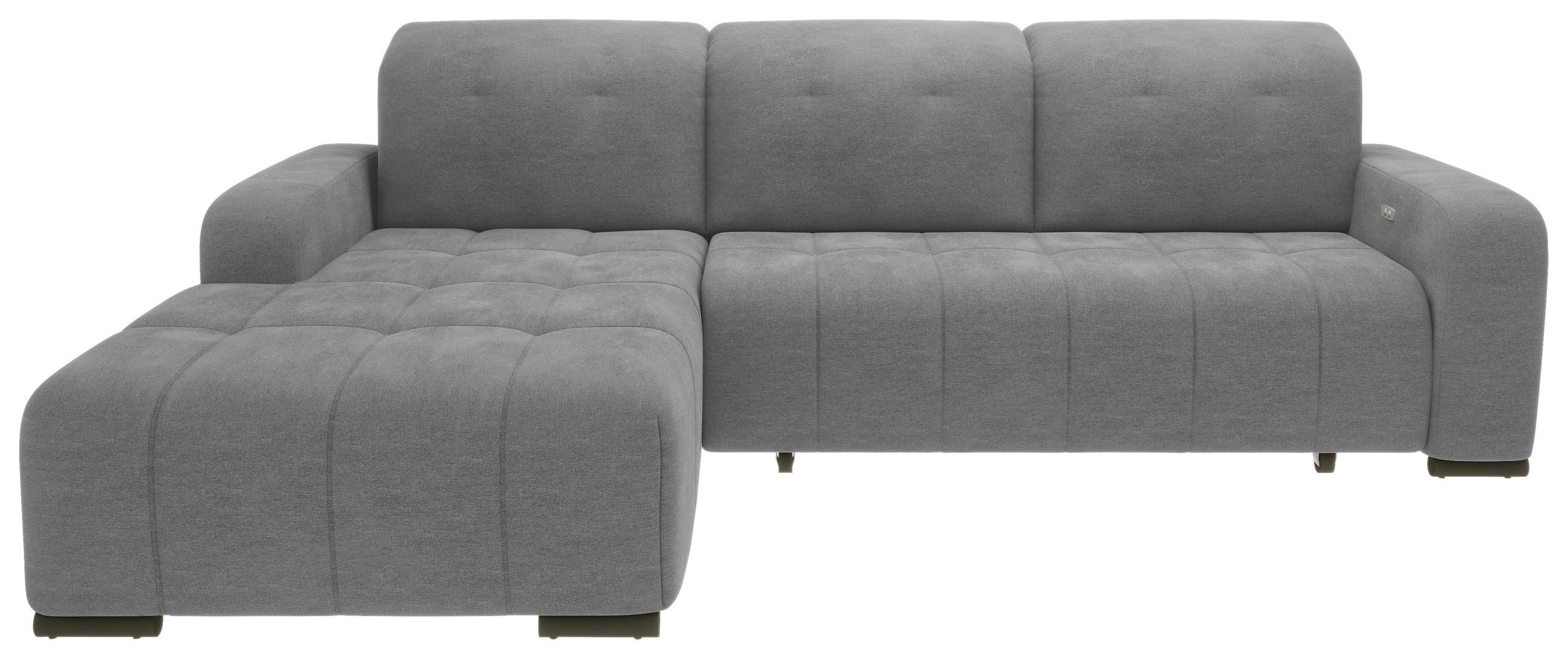 ECKSOFA in Chenille Dunkelgrau  292/185 cm  - Dunkelgrau/Schwarz, MODERN, Textil/Metall (292/185cm) - Livetastic