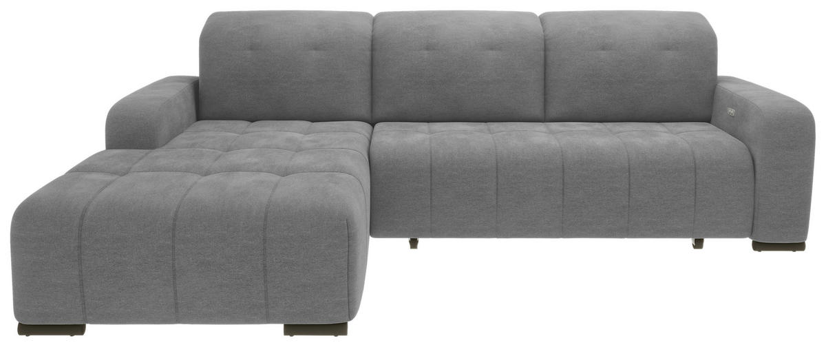 ECKSOFA Vicari Dunkelgrau Chenille  - Dunkelgrau/Schwarz, MODERN, Textil/Metall (292/185cm) - Livetastic