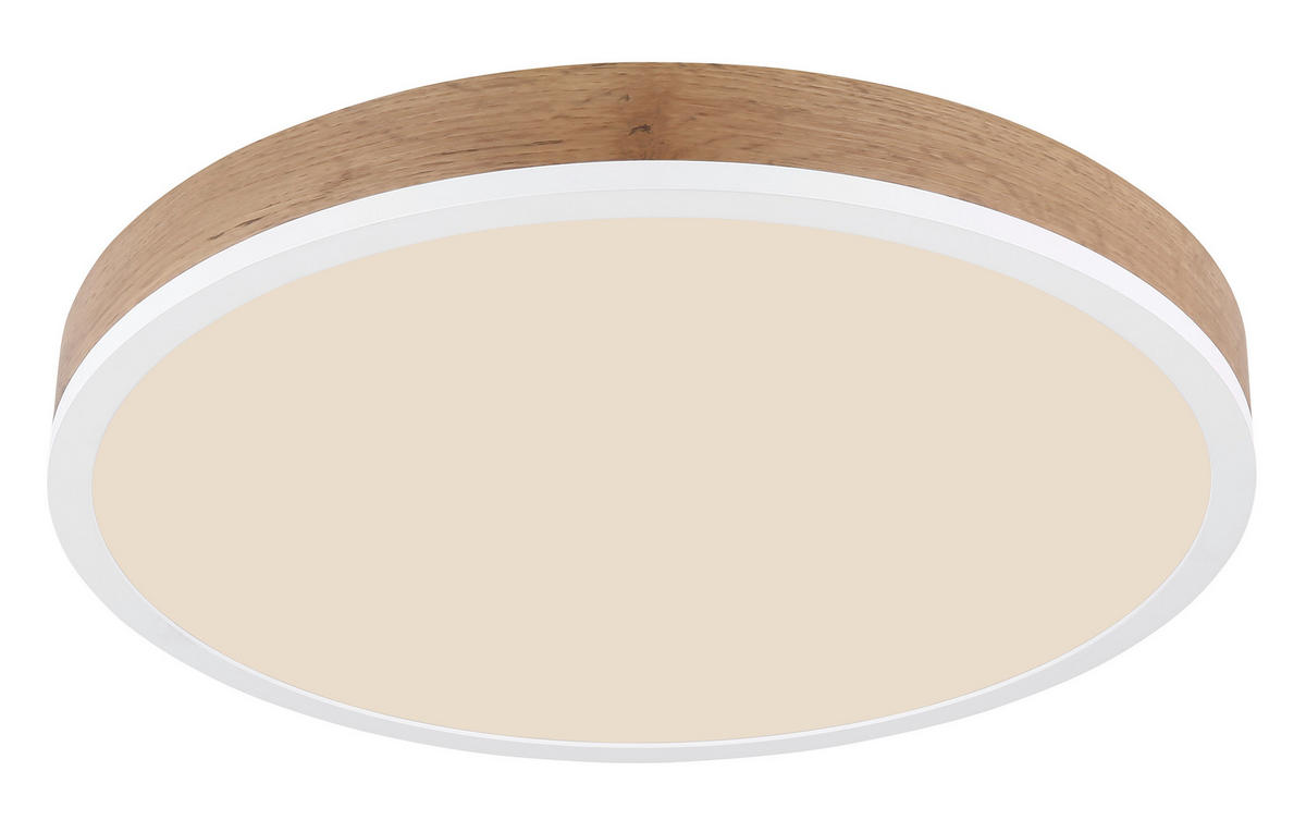 STROPNA LED-SVETILKA   //3000 K/230 V/ - bela/temno rjava, Natur, kovina/umetna masa (45/8,5cm) - Globo
