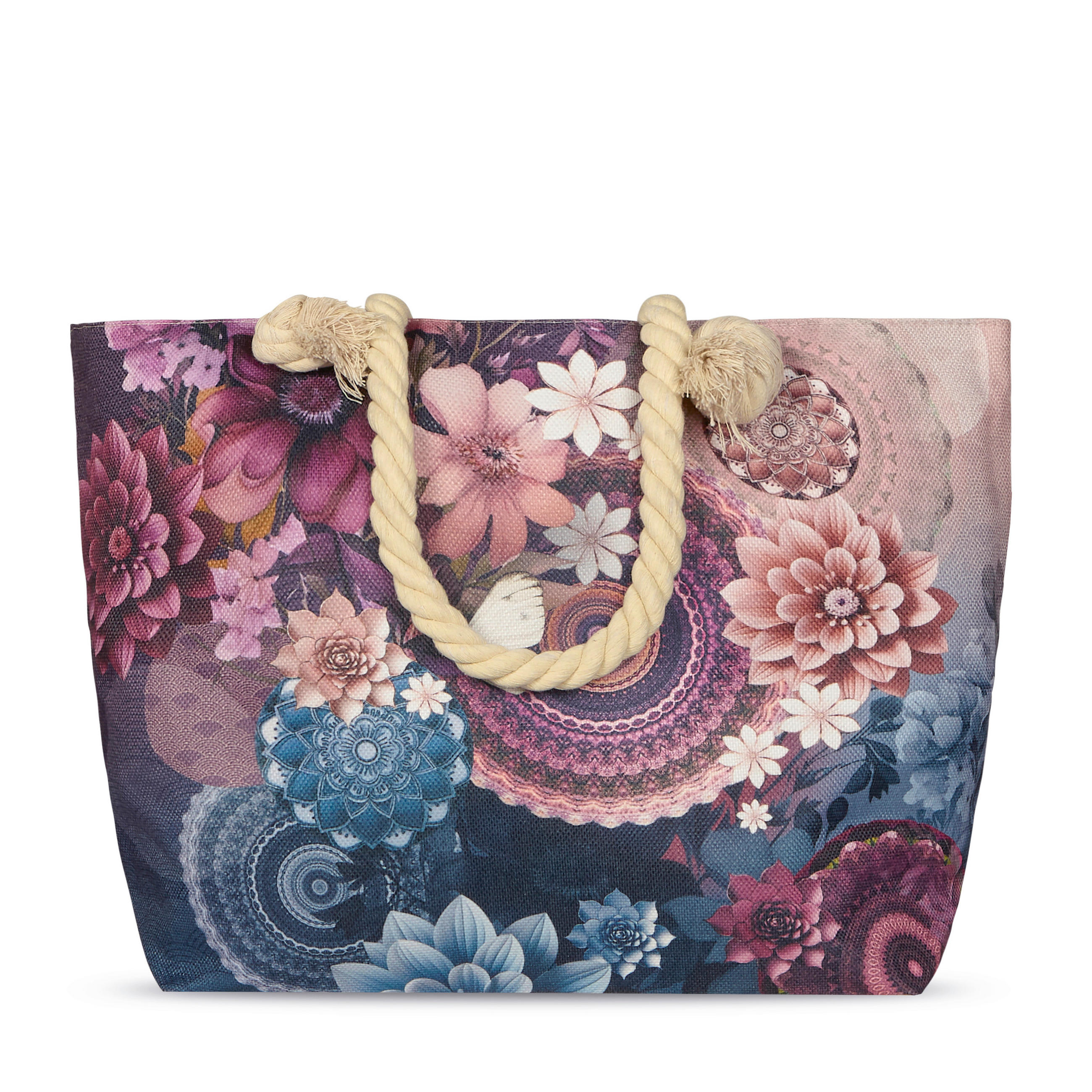 STRANDTASCHE - Bordeaux/Multicolor, Basics, Textil (60/43cm)