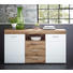 SIDEBOARD foliert Eichefarben, Weiß - Eichefarben/Silberfarben, Design, Holzwerkstoff/Kunststoff (160/87/44cm) - XORA