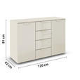 SIDEBOARD  in 120/81/42 cm  - Champagner, Design, Glas/Holzwerkstoff (120/81/42cm) - Xora