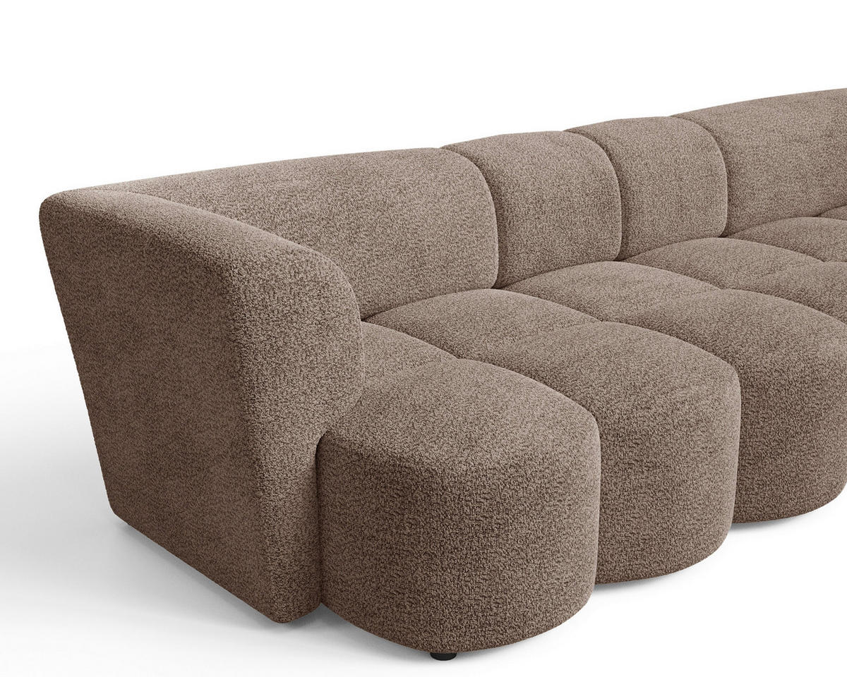 VIERSITZER-SOFA Chenille Taupe  - Taupe/Schwarz, MODERN, Kunststoff/Textil (307/84/107cm) - Milino