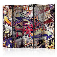 PARAVENT mit 5  Flügel - Multicolor, Basics, Holz/Textil (225/172/3cm) - artgeist
