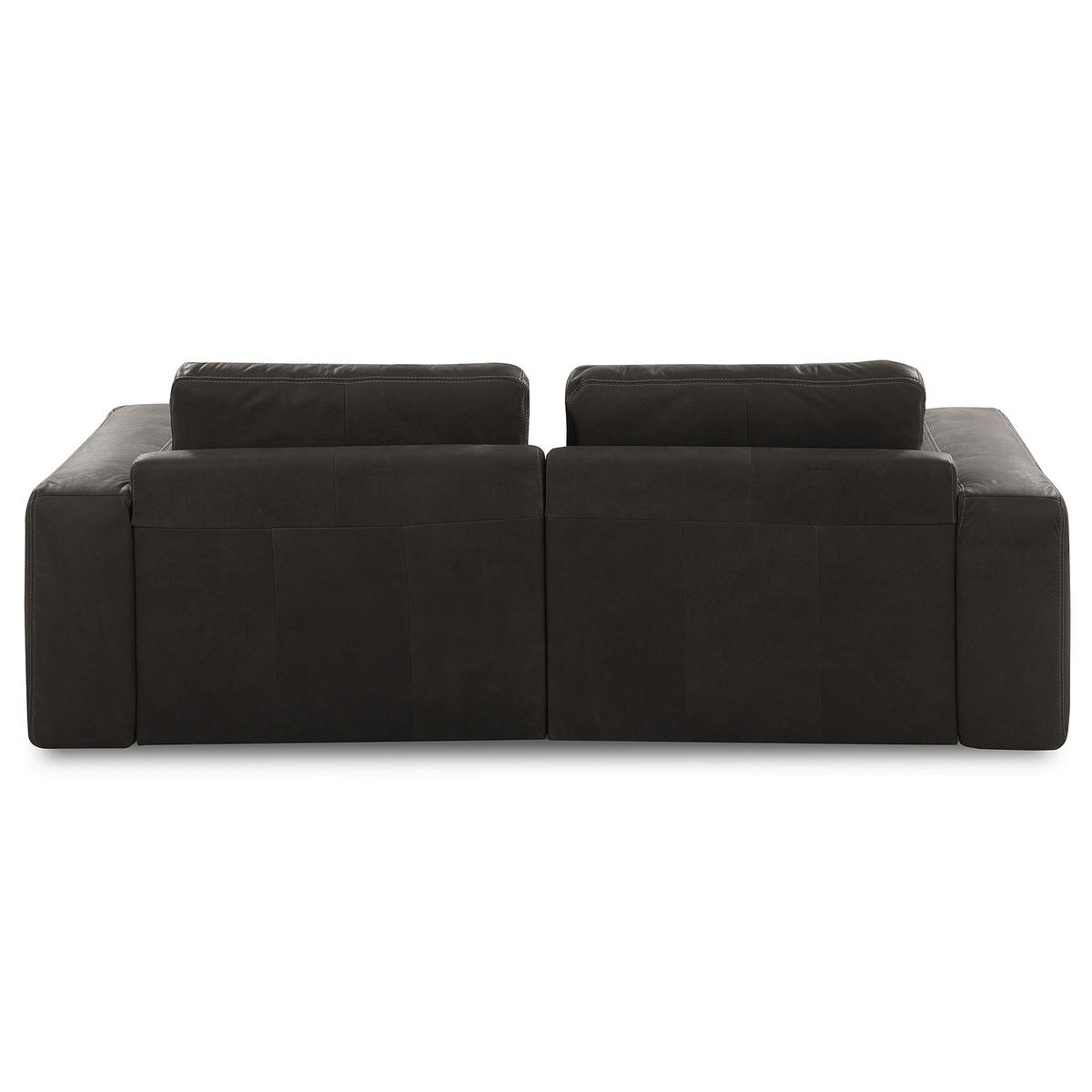 2-SITZER-SOFA  in Echtleder Dunkelgrau   - Dunkelgrau/Beige, Design, Leder/Kunststoff (240/85/123cm) - Livetastic