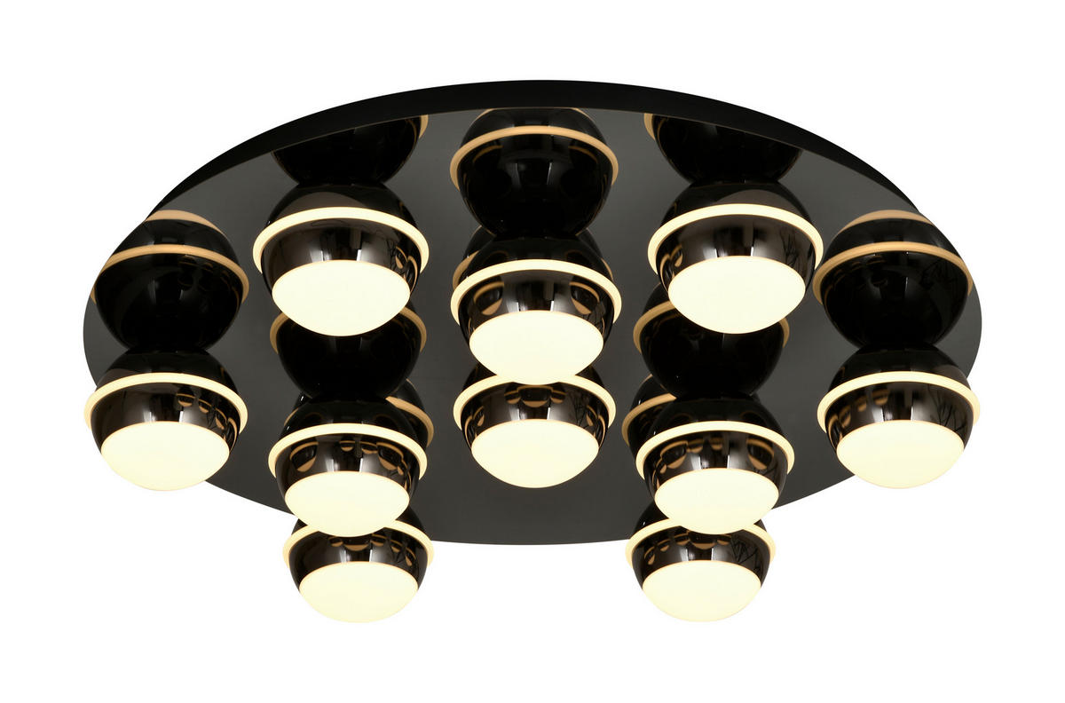 LED-DECKENLEUCHTE Biarritz 60/60/14 cm  - Schwarzchrom, Basics, Kunststoff/Metall (60/60/14cm)