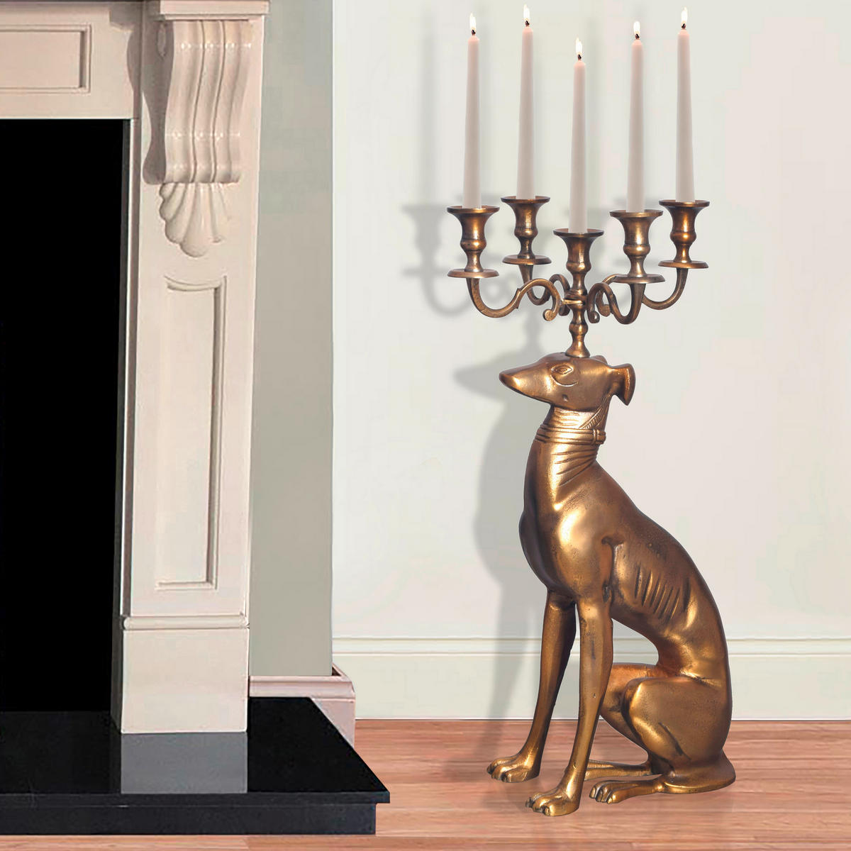 KERZENHALTER - Goldfarben, Design, Metall (26/69/40cm) - Livetastic
