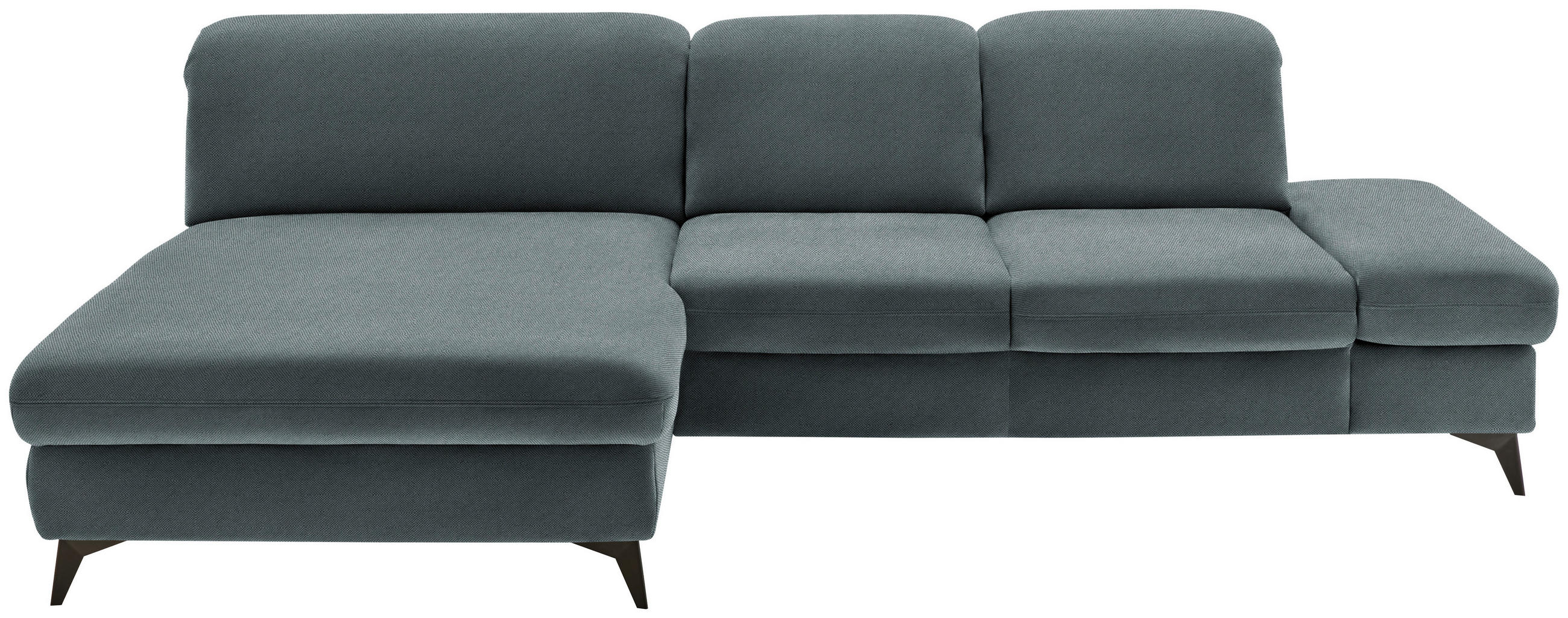 ECKSOFA Chenille Blau  - Blau/Schwarz, Design, Textil/Metall (198/288cm) - Beldomo Style