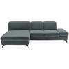 ECKSOFA  in Chenille Blau  198/288 cm  - Blau/Schwarz, Design, Textil/Metall (198/288cm) - Beldomo Style