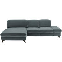 ECKSOFA Chenille Blau  - Blau/Schwarz, Design, Textil/Metall (198/288cm) - Beldomo Style
