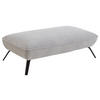 HOCKER in Textil Hellgrau  - Hellgrau/Schwarz, Design, Textil/Metall (142/43/80cm) - Moderano