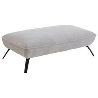 HOCKER in Textil Hellgrau  - Hellgrau/Schwarz, Design, Textil/Metall (142/43/80cm) - Moderano