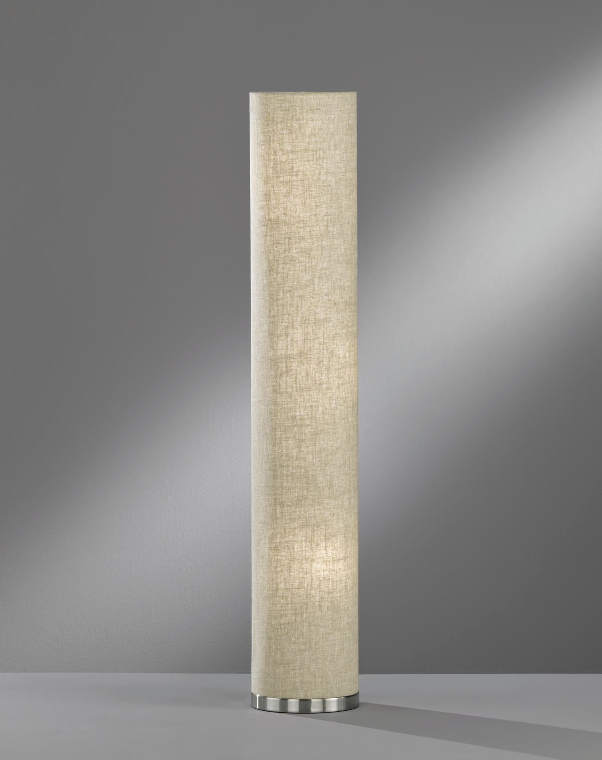 STEHLEUCHTE - Sandfarben/Nickelfarben, Basics, Textil/Metall (19/110cm) - Fischer & Honsel