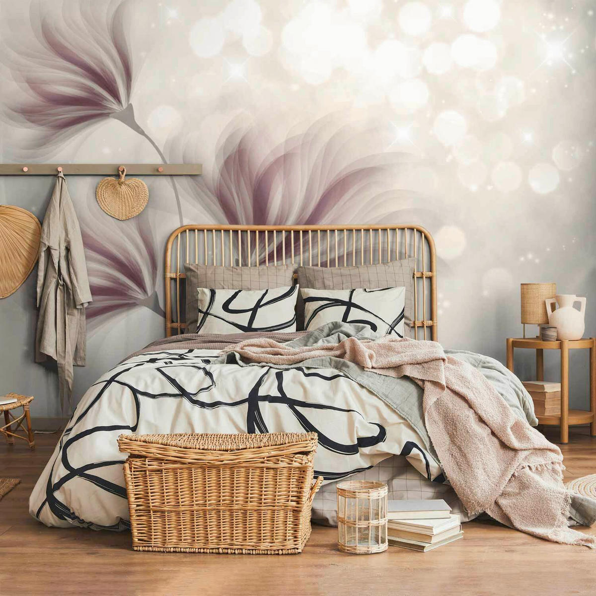 FOTOTAPET 250/175 cm  - vit/mauve, Lifestyle, textil (250/175cm) - artgeist