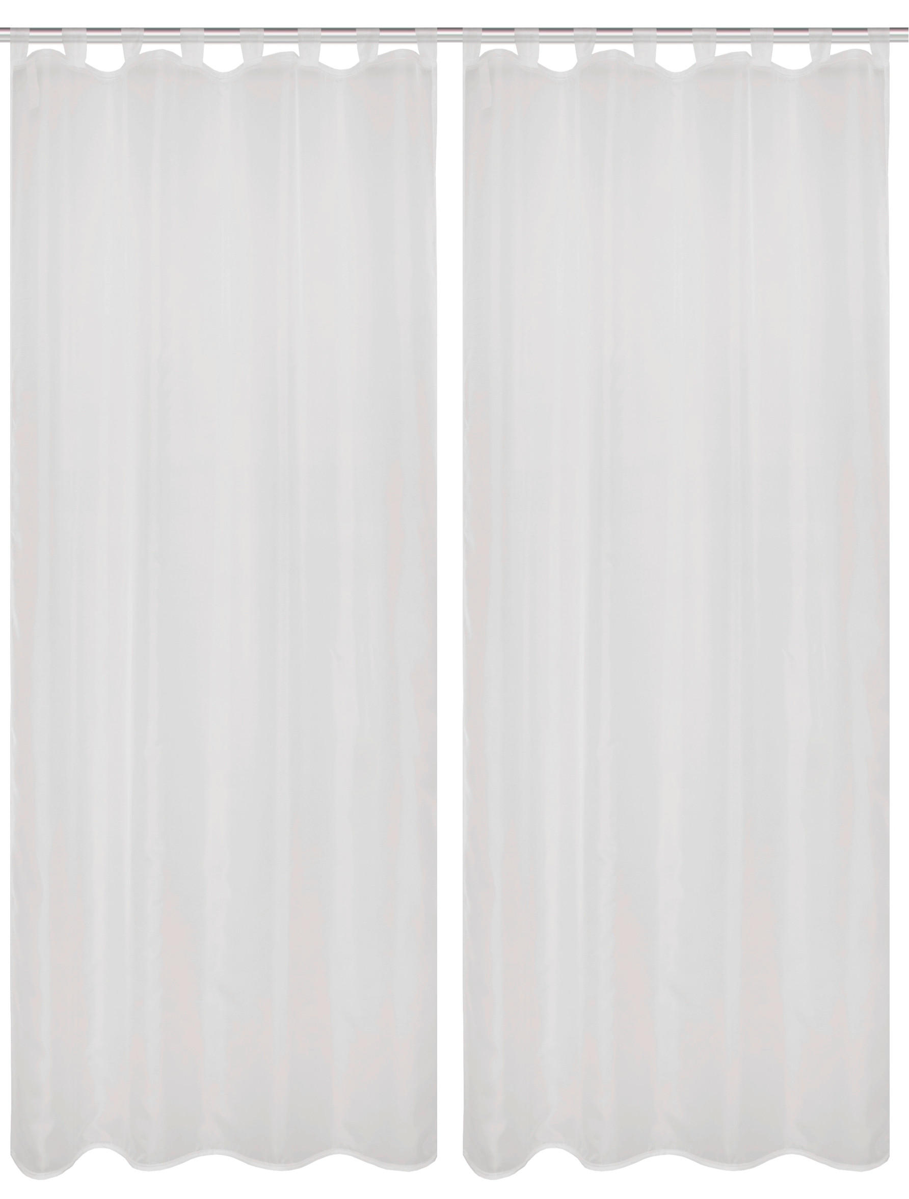 SCHLAUFENVORHANG transparent  - Grau Hochglanz, Basics, Textil (135/245cm)