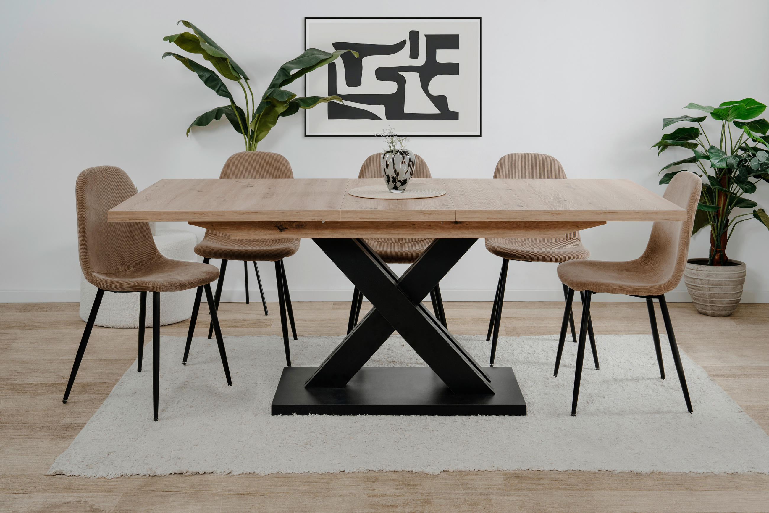 ESSTISCH in Holzwerkstoff 160-200/90/76 cm  - Schwarz/Eiche Artisan, Design, Holzwerkstoff (160-200/90/76cm) - MID.YOU
