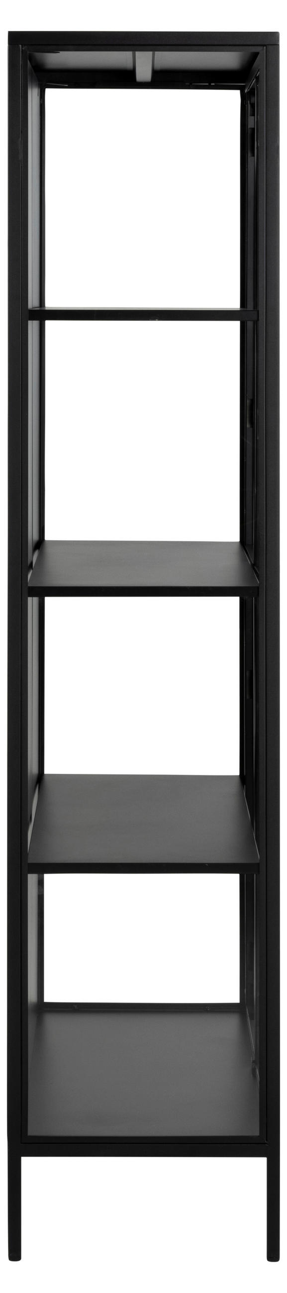 VITRINA, črna - črna/prosojno, Design, kovina/steklo (80/180/40cm) - MID.YOU