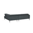 ECKSOFA in Chenille Grau  280/205 cm  - Schwarz/Grau, Design, Textil/Metall (280/205cm) - Xora