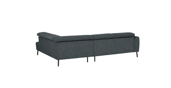 ECKSOFA in Chenille Grau 280/205 cm - Schwarz/Grau, Design, Textil/Metall (280/205cm) - Xora