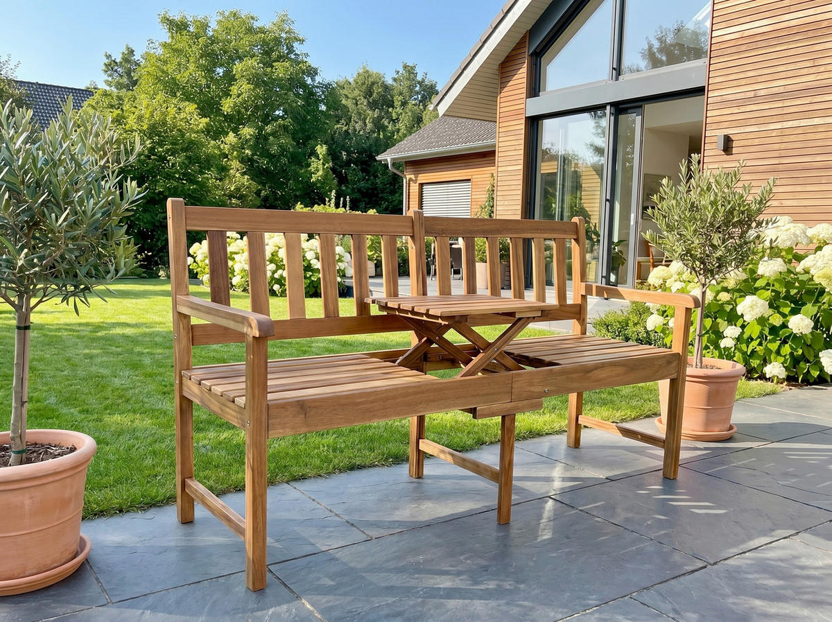 ZÁHRADNÁ LAVICA, akácia, drevo - farba akácie, Basics, drevo (153/57/88cm) - Prestige Home
