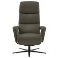 RELAXSESSEL in Leder Graubraun  - Graubraun/Schwarz, Design, Leder/Metall (76/110/86cm) - Dieter Knoll