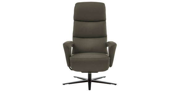 RELAXSESSEL in Leder Graubraun  - Graubraun/Schwarz, Design, Leder/Metall (76/110/86cm) - Dieter Knoll