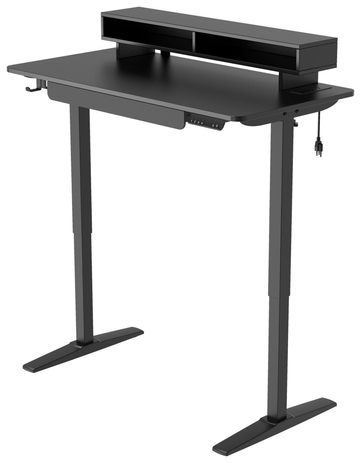 SCHREIBTISCH  in Schwarz  - Schwarz, MODERN, Holzwerkstoff/Kunststoff (120/75/120/60cm) - MID.YOU