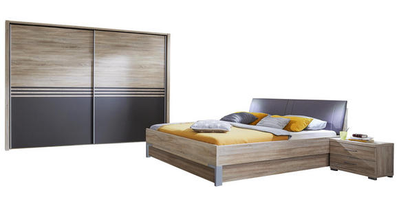 SCHLAFZIMMER in Eichefarben - Eichefarben, Design, Holzwerkstoff (300cm) - Voleo