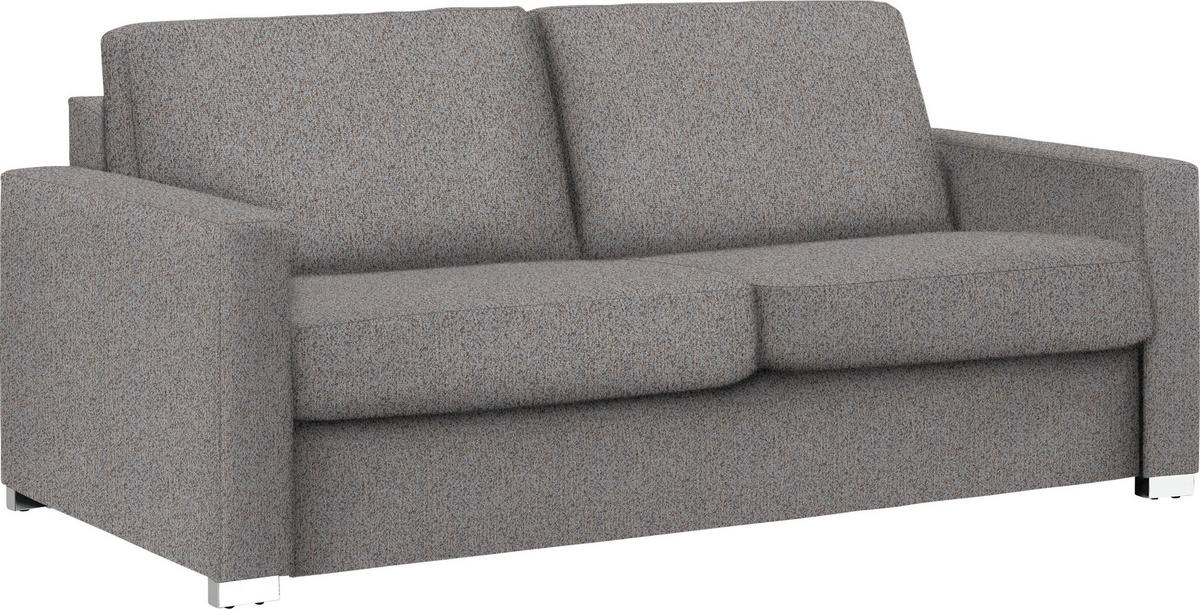 SCHLAFSOFA in Textil Blau, Braun  - Chromfarben/Blau, Konventionell, Textil/Metall (188/86/97cm) - Novel
