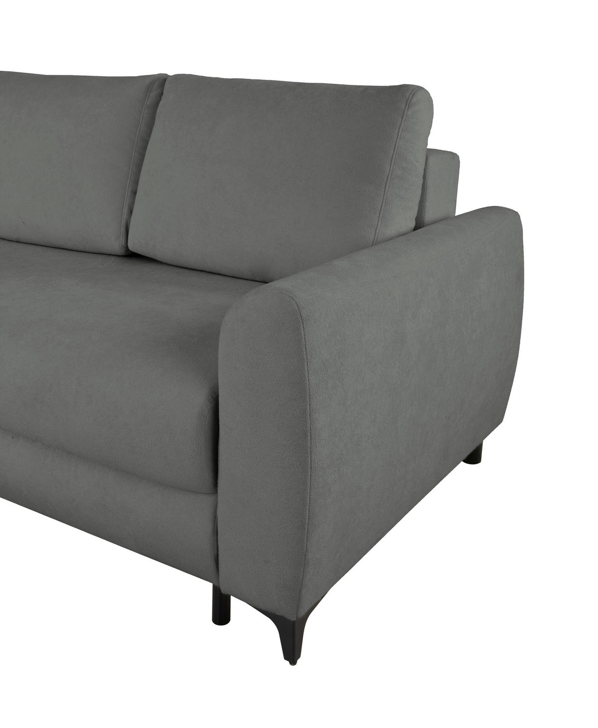 ECKSOFA Moli Dunkelgrau Bouclé  - Dunkelgrau/Schwarz, Design, Textil/Metall (236/148cm) - MID.YOU