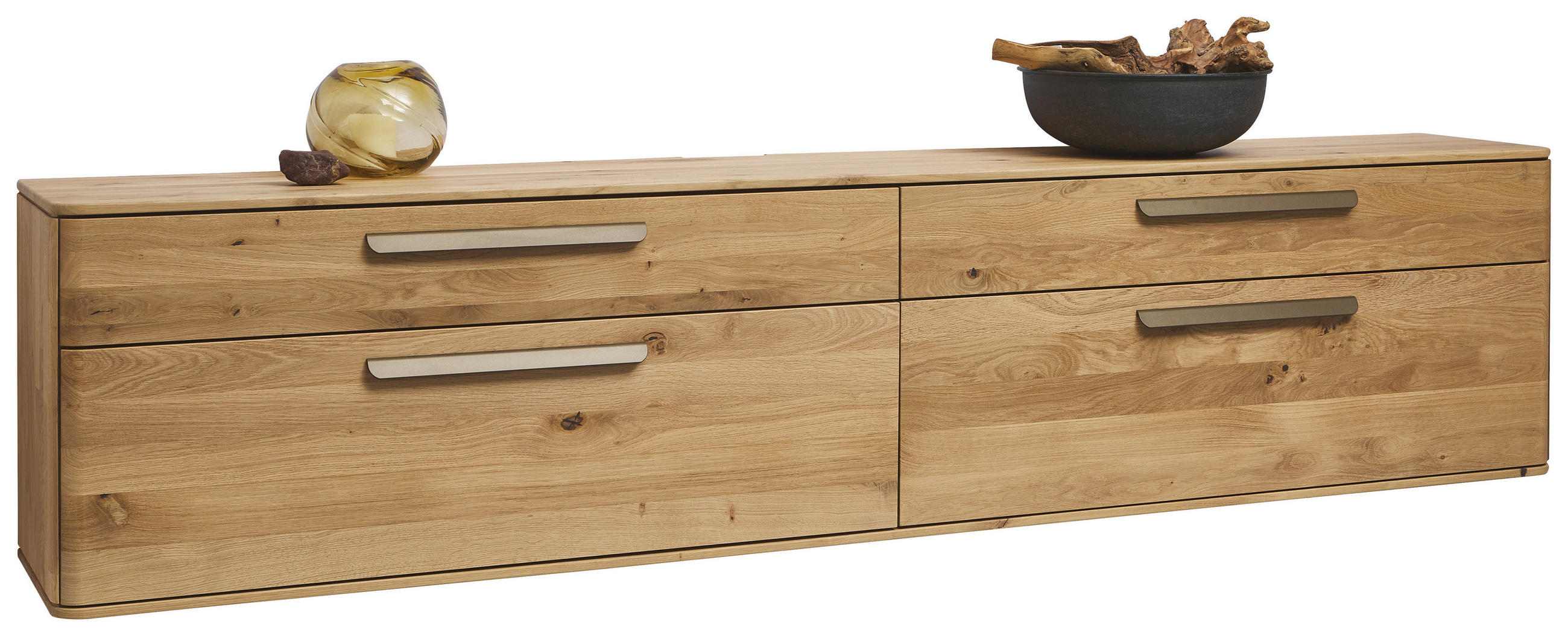 LOWBOARD Wildeiche  241,9/53,8/37,1 cm  - Wildeiche/Bronzefarben, Natur, Holz/Metall (241,9/53,8/37,1cm) - Valnatura