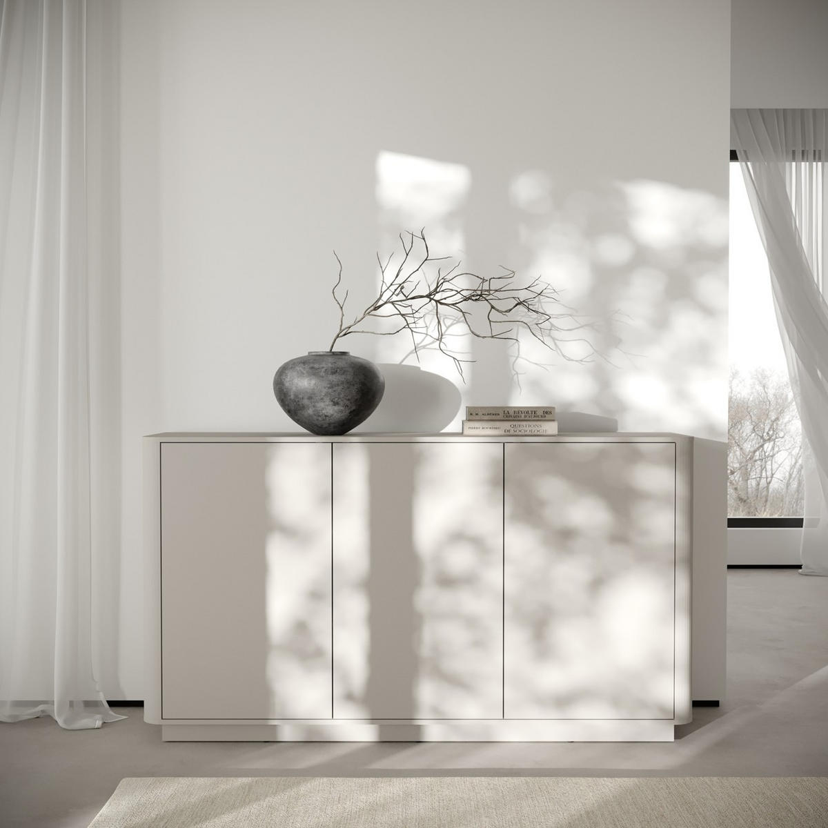 KOMMODE , 164,4/101,2/40 cm,  - Kaschmir, Design, Holzwerkstoff (164,4/101,2/40cm) - Livetastic