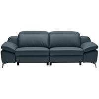 3-SITZER-SOFA  in Echtleder Dunkelblau   - Dunkelblau, Design, Leder/Metall (234/83-99/110cm) - Celina Home