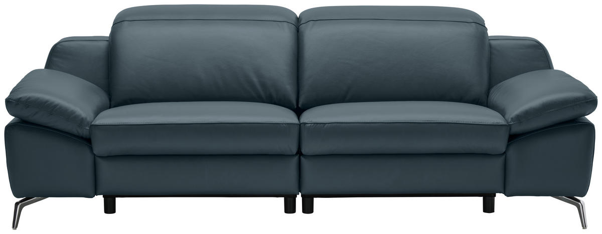 3-SITZER-SOFA  in Echtleder Dunkelblau   - Dunkelblau, Design, Leder/Metall (234/83-99/110cm) - Celina Home
