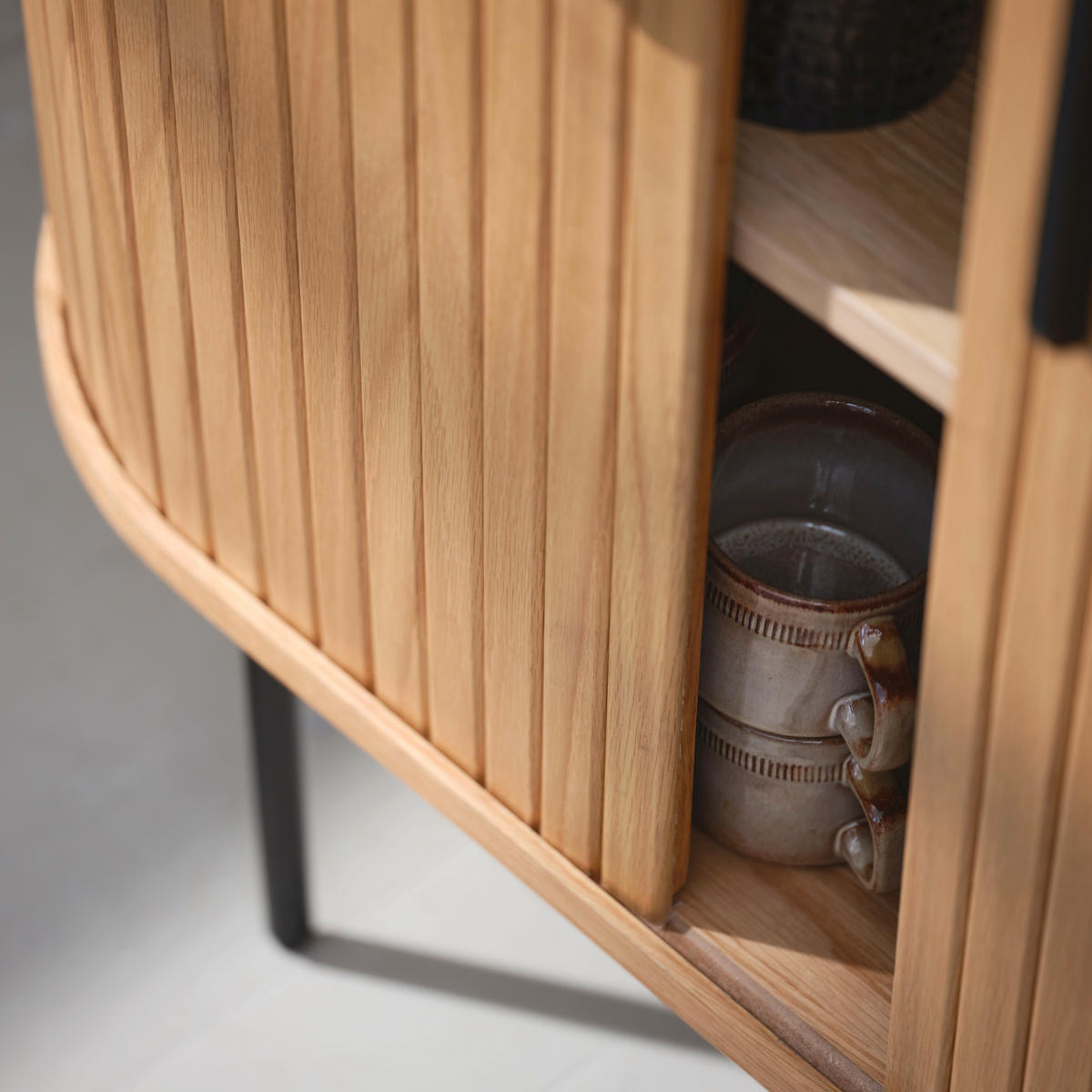HIGHBOARD  in 100/118/40 cm  - Eichefarben/Schwarz, Trend, Holz/Holzwerkstoff (100/118/40cm) - home24
