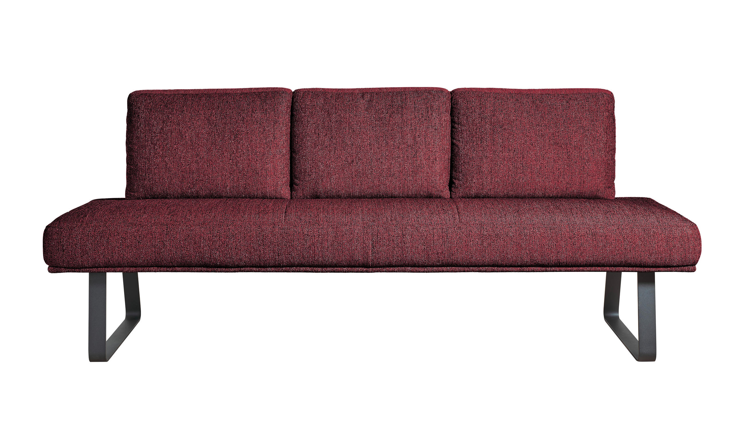 SITZBANK 224/92/78 cm  in Rot  - Rot/Schwarz, Design, Textil/Metall (224/92/78cm) - Dieter Knoll