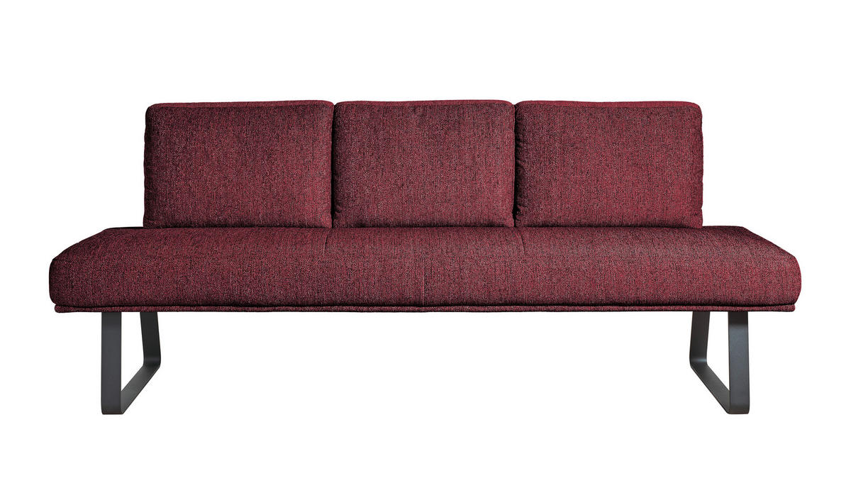 SITZBANK 224/92/78 cm  in Rot  - Rot/Schwarz, Design, Textil/Metall (224/92/78cm) - Dieter Knoll