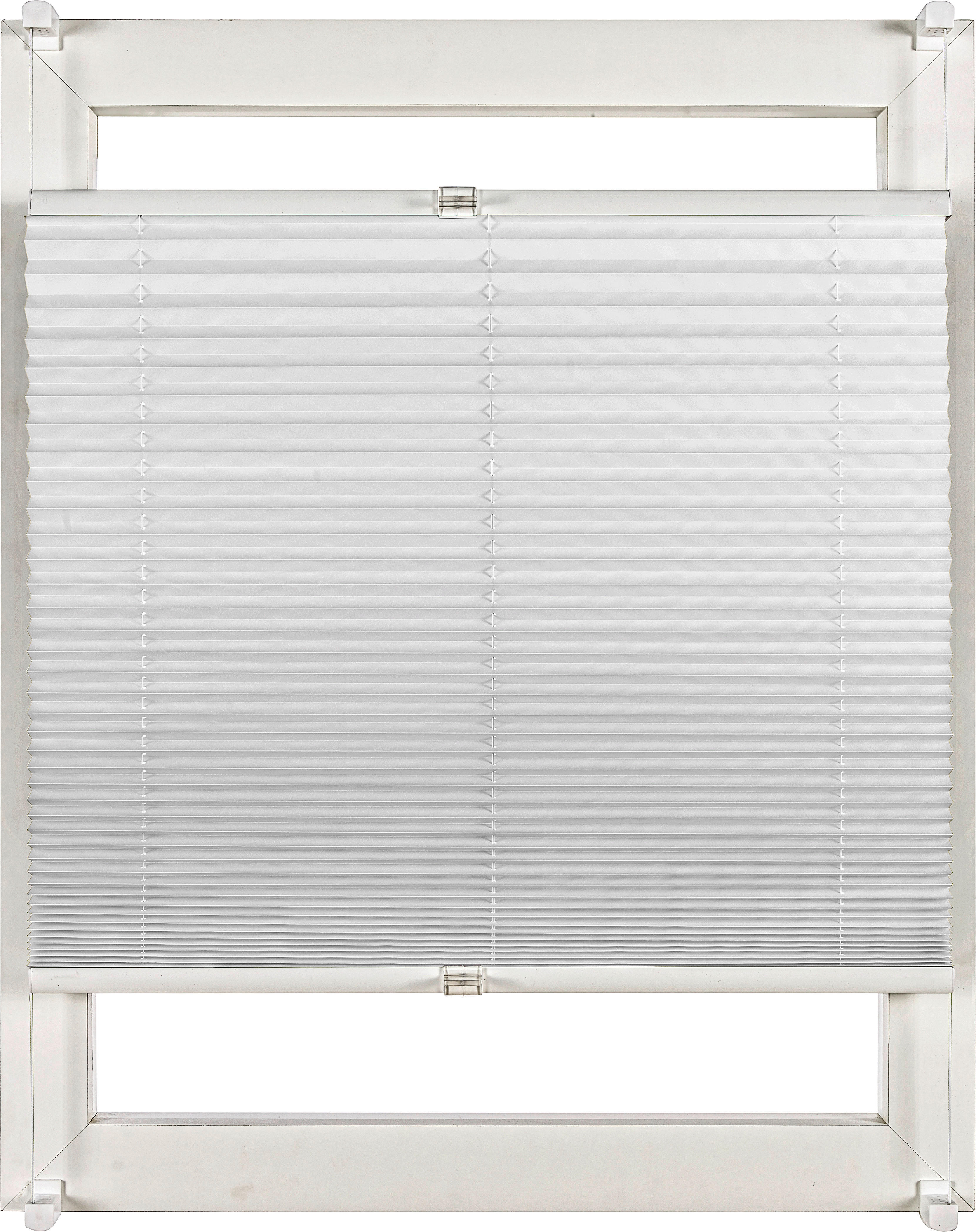 PLISSEE  halbtransparent   50/130 cm   - Weiß, KONVENTIONELL, Textil (50/130cm) - Homeware