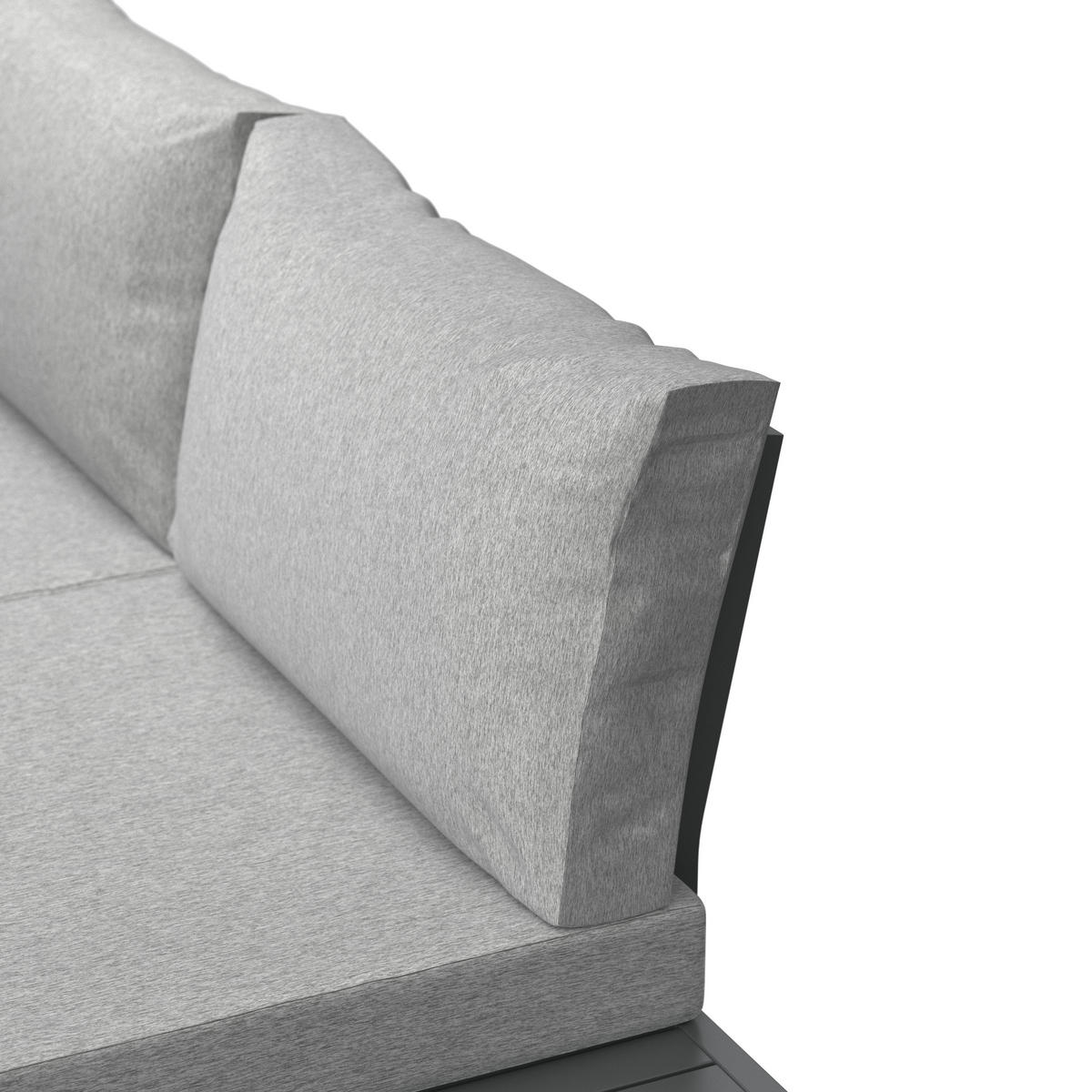 LOUNGE GARNITURA jeklo  - siva, Design, kovina (176/100/71/46/67/74,5/60,5cm) - Ambia Garden