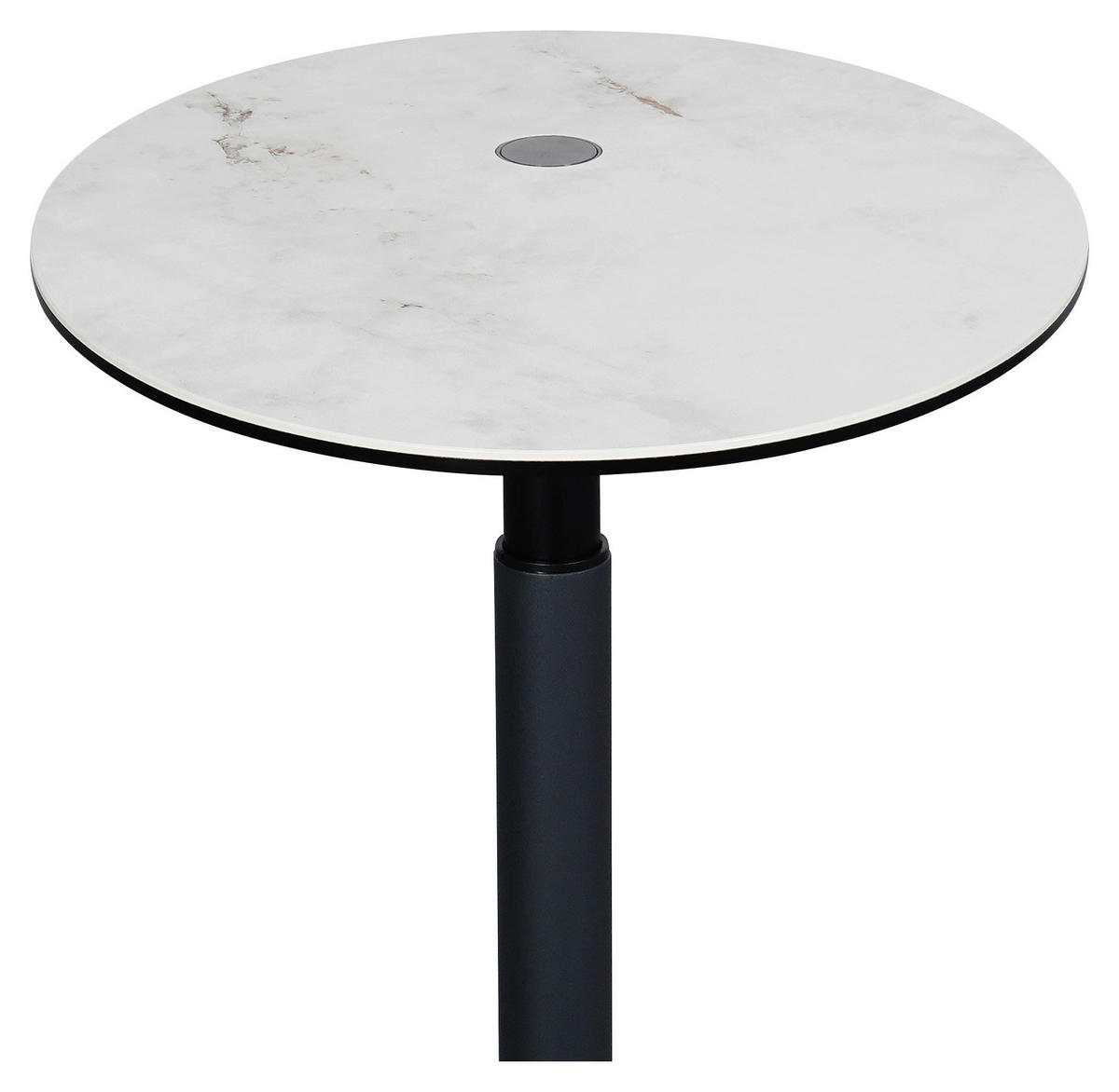 BEISTELLTISCH 48/38/45-57 cm Anthrazit, Weiß oval  - Anthrazit/Weiß, Design, Glas/Keramik (48/38/45-57cm) - Dieter Knoll