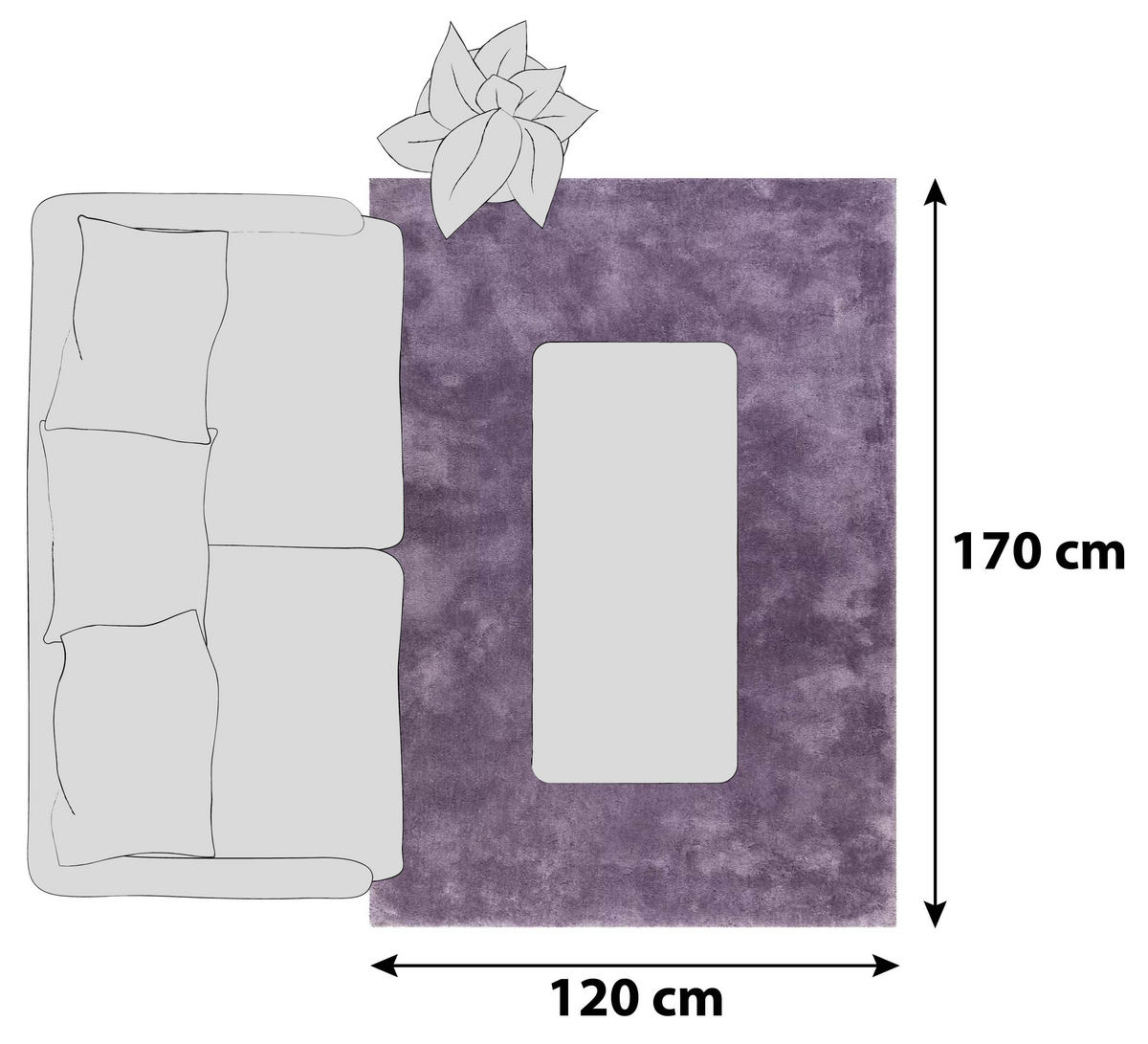HOCHFLORTEPPICH 120/170 cm Relaxx Lila  - Lila, Basics, Textil (120/170cm) - Esprit