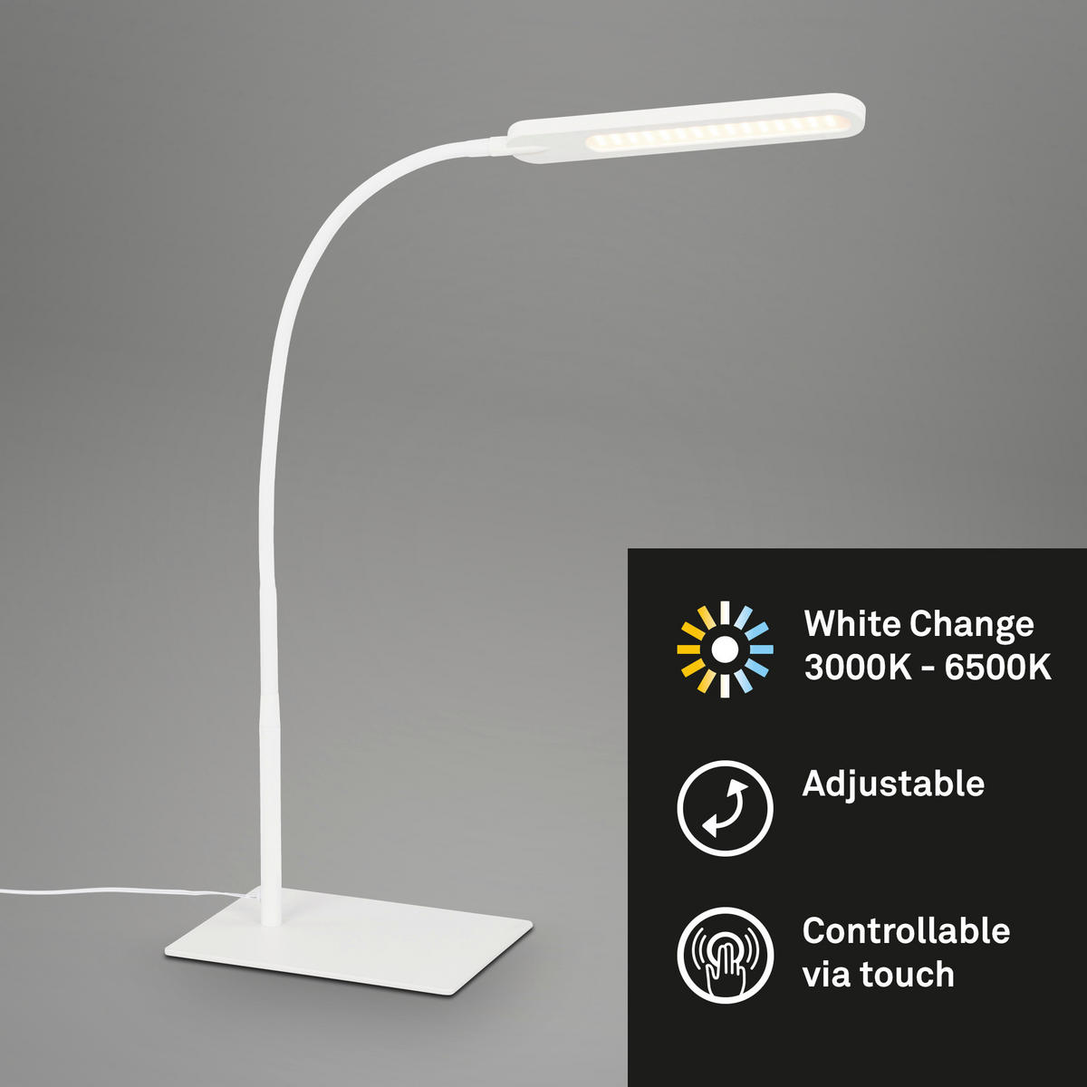 LED-SVETILKA ZA PISALNO MIZO               - bela, Basics, kovina/umetna masa (95/16,5/23cm)